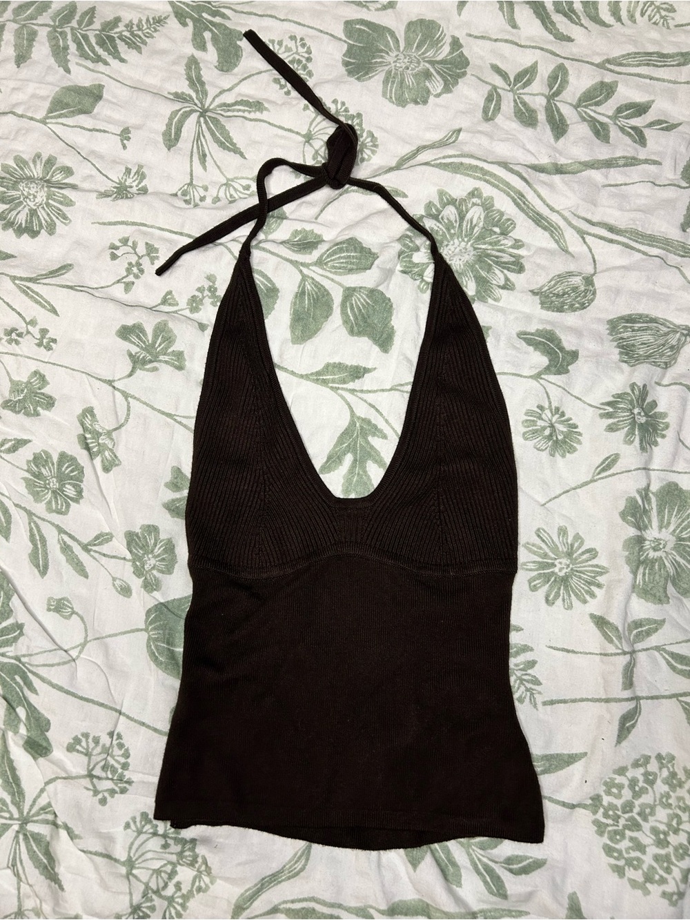 Garage Brown Halter Knit Camisole